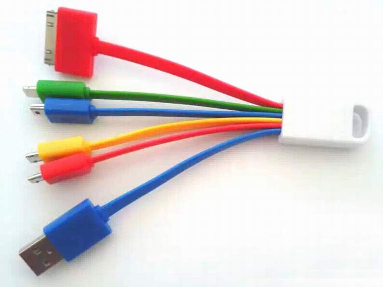 宏浩達(dá)一拖六數(shù)據(jù)線，micro USB/lightning數(shù)據(jù)線/蘋果4數(shù)據(jù)線/miniUSB