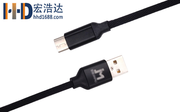 宏浩達廠家直銷手機數據線鋁合金布紋充電type-c數據線工廠專業(yè)定