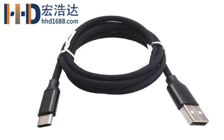 宏浩達廠家直銷手機數據線鋁合金布紋充電type-c數據線工廠專業(yè)定